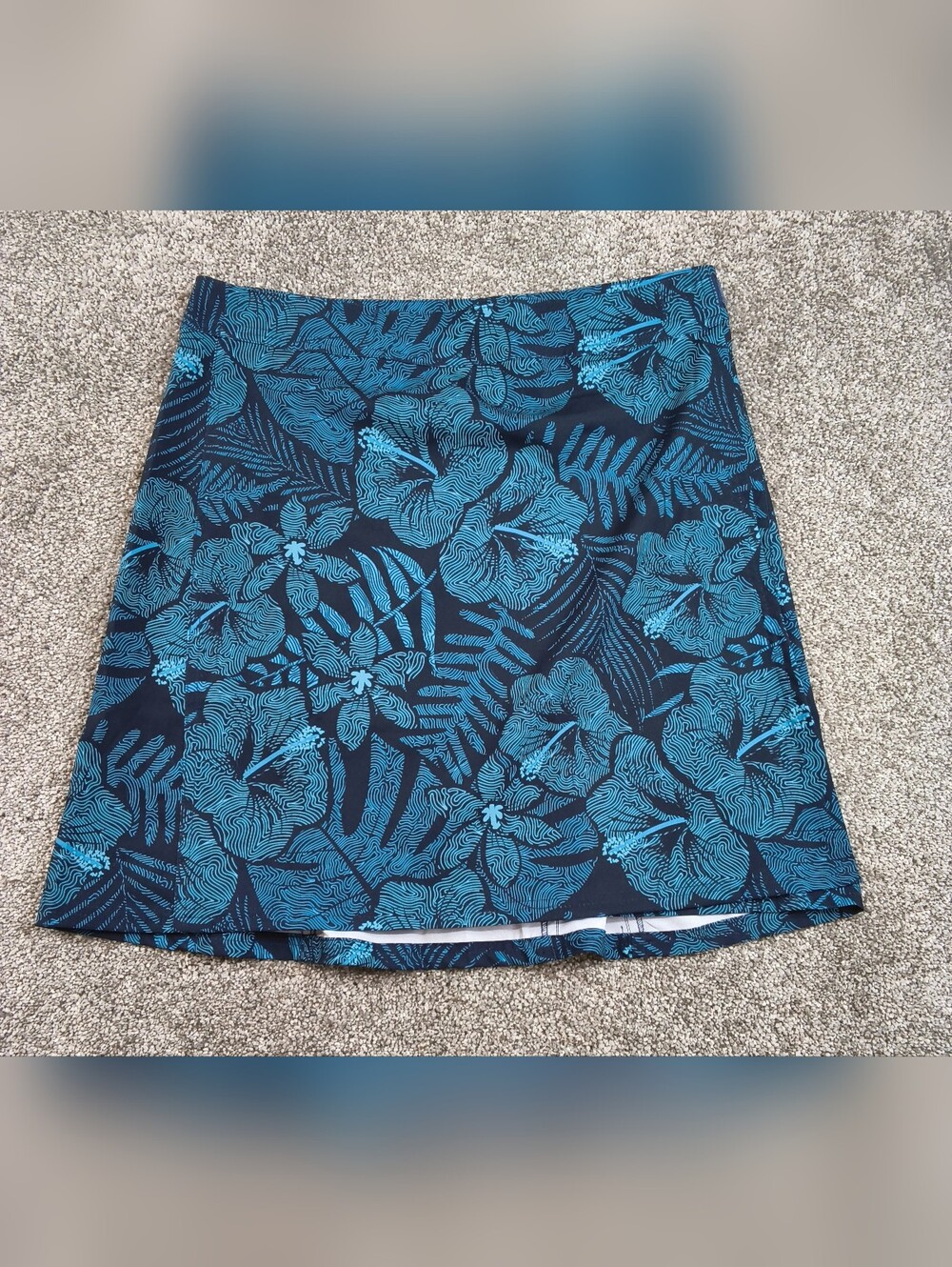 RipSkirt Hawaii Maui Moonlight  Blue Floral Wrap Skirt Size Medium